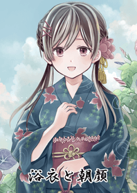 浴衣と朝顔