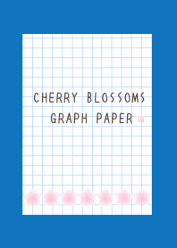 CHERRY BLOSSOMS GRAPH PAPERj-BLUE-WHITE