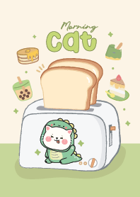 Cat dino : morning! (Green)