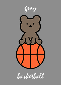 basketball and sitting bear cub gray.