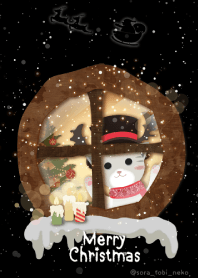 cat and happy christmas