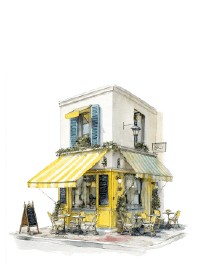 Sunny European Bistro Painting X