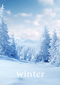 美麗的冬季雪景