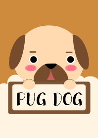 Simple Cute Love Pug Dog Theme