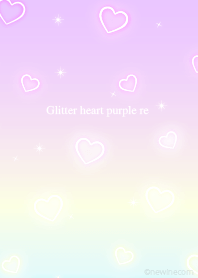 Glitter heart purple re