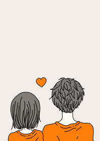 Boyfriend and girlfriend and orange