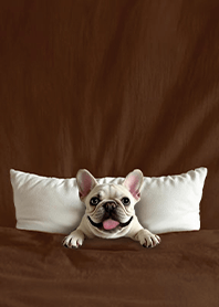 疗愈趣味盖棉被狗勾-奶油法斗1.8 咖啡色