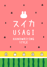 Pink Watermelon with Rabbit