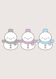 黒紫青:3人雪だるま着せかえ