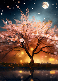 Beautiful night cherry blossoms#1224