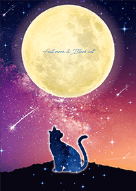 願いを叶える✨満月と黒ネコ