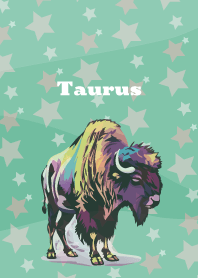 Taurus constellation on blue green
