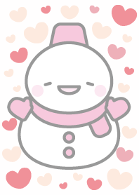 ピンク色雪だるま（スノーマン）着せかえ4