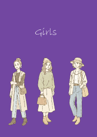 Fashionable Girl2 on purple