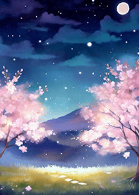 Beautiful night cherry blossoms#2477