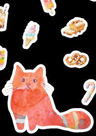 Sweets and cat black