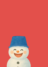 Expressive snowman6 on red