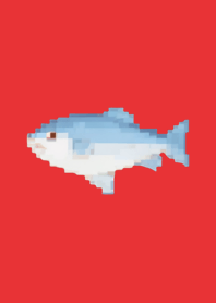 Fish Pixel Art Theme  Red 04