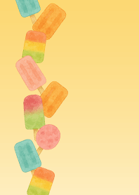 Summer popsicles on light yellow