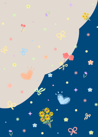 Cute Little DoodlesV.2_DeepBlue&Brown.2w