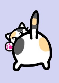 プリケツ猫 紫ベージュ