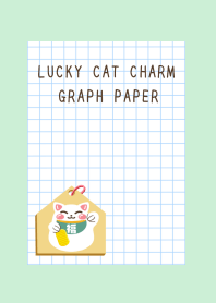 LUCKY CAT CHARM GRAPH PAPER-LIGHT MINT