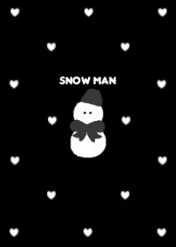 Snowman with Heart Dots in black