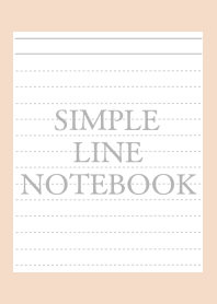 SIMPLE GRAY LINE NOTEBOOK/BEIGE PINK