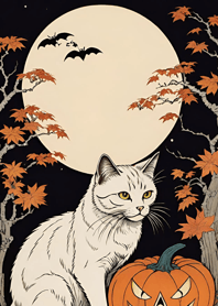 浮世絵 - 万聖節猫 44d569