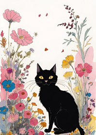 Cat and flowers lpSDA