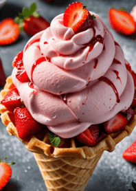 ICE CREAM-strawberry soft serve