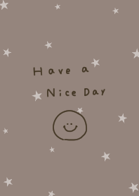 Greige. Star pattern and smile.