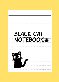 BLACK CAT NOTEBOOK-YELLOW