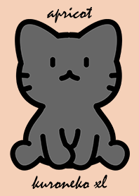 sitting black cat XL apricot.