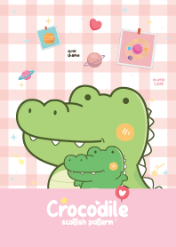 จระเข้ ลายสก๊อต สีชมพู