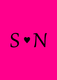 Initial "S & N" Vivid pink & black.