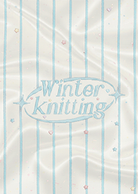 Satin embroidery Knitting Blue