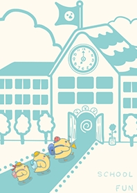 Yellow Duck School fun-Indigo (Beige04)