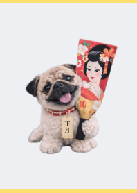 Winter Pug Theme Yellow 01