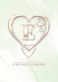 [ E ] Heart Charm & Initial  - Green