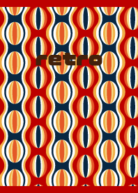 retro pattern on red & beige JP