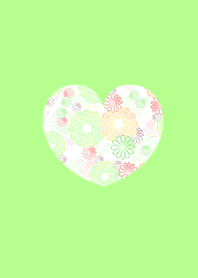 Japanese flower pattern green