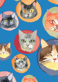 holiday cats4 on blue