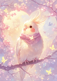 ⭐️夢幻櫻花樹上的暖心鸚鵡❤️