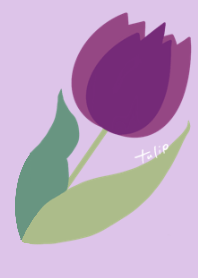 チューリップ【紫・シンプル】