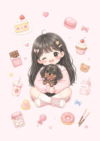 Little Girl and the Dachshund (Pp)