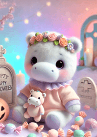 Lovely baby hippo in Halloween 002