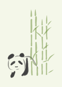Young Baby PANDA and green bamboo shoots