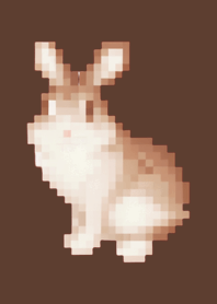Rabbit Pixel Art Theme  Brown 01