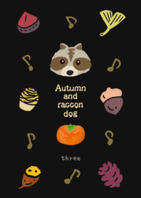 Autumn fruit and raccon dog design3